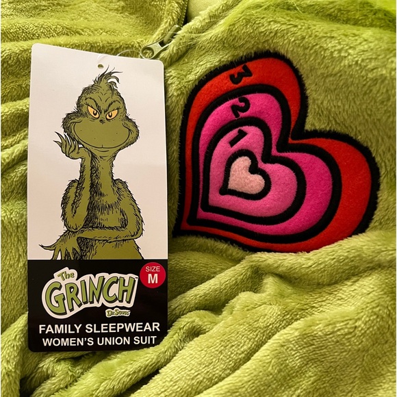 Dr Seuss The Grinch Women’s Union Suit Onesie Pajamas Size M - Picture 8 of 12